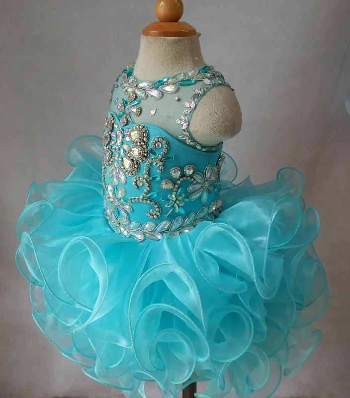 16 color --- Infant Illusion Cupcake Pageant Dress with Hair bow