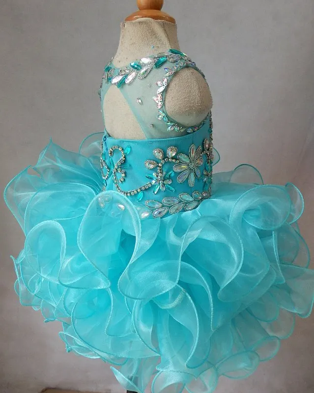 16 color --- Infant Illusion Cupcake Pageant Dress with Hair bow