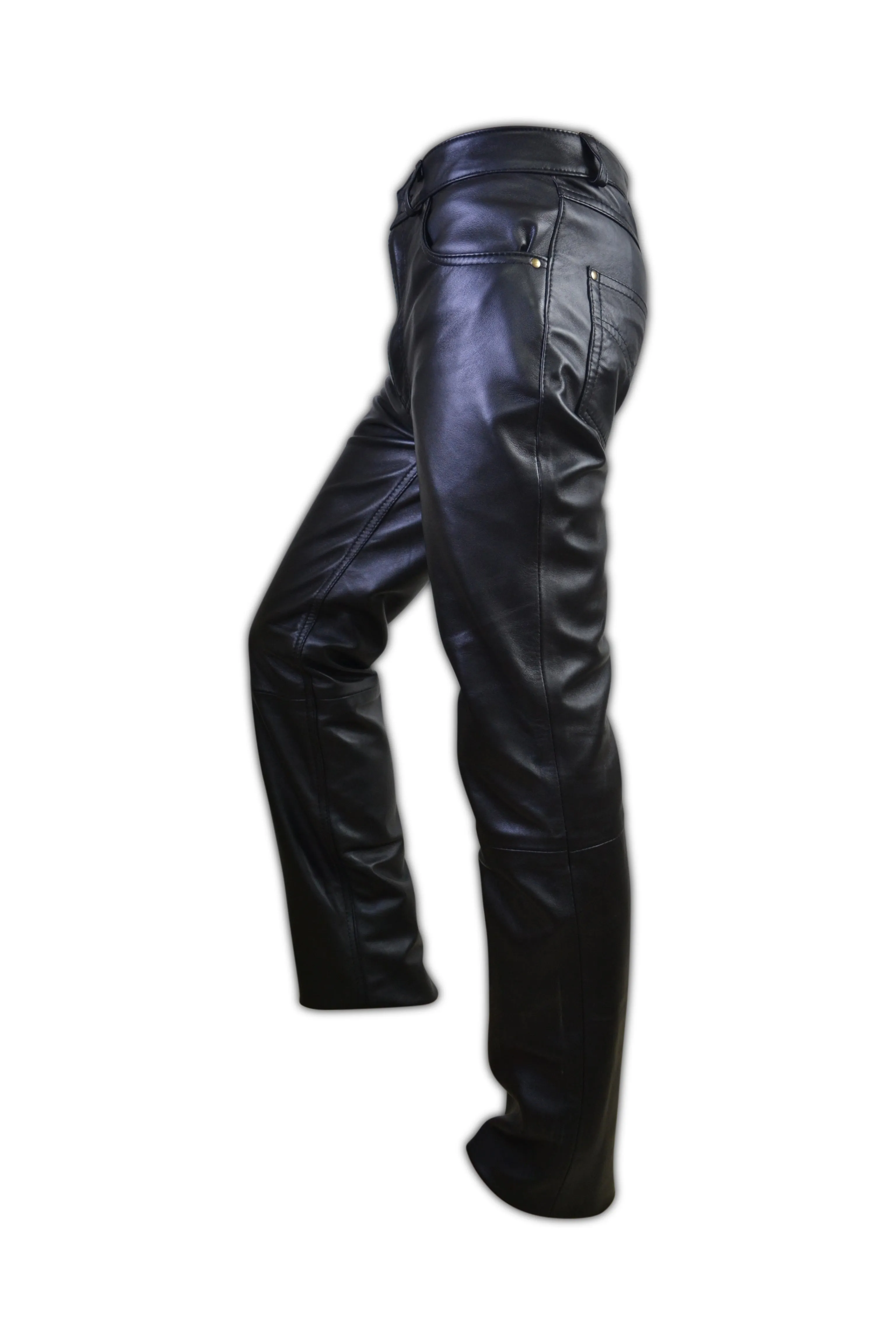 5 Pocket Jeans Style Leather Pant