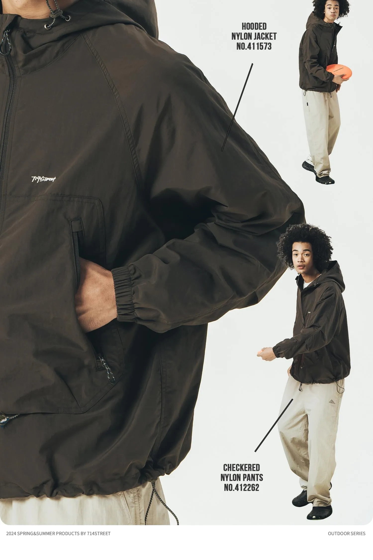 714STREET ナイロンフーデッドジャケット 714ST005