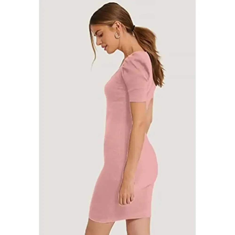 Aahwan Women's Solid Bodycone Mini Dress