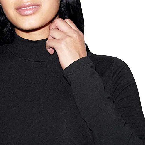American Apparel Women's Cotton Spandex Long Sleeve Turtleneck, Black, Small