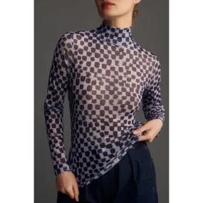 Anthropologie Mesh Turtleneck Top - Size XS