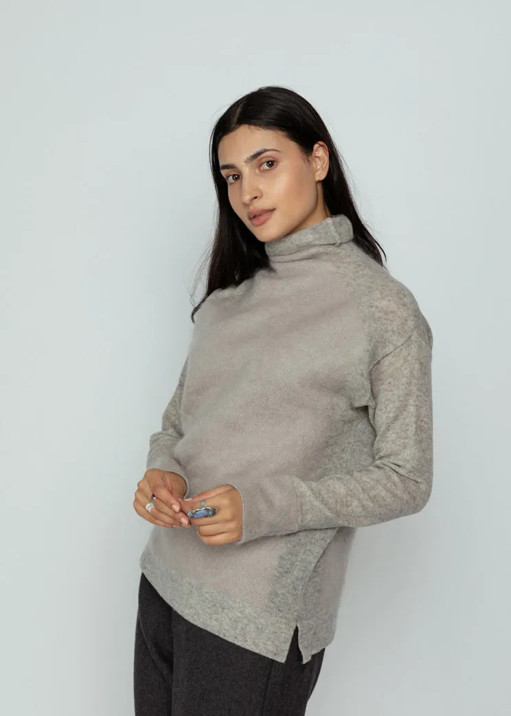 Antipast Light Grey Mohair Pullover Sweater