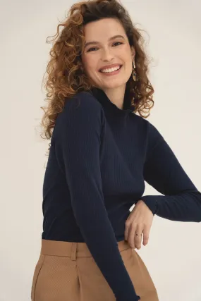 Ava Navy Turtleneck