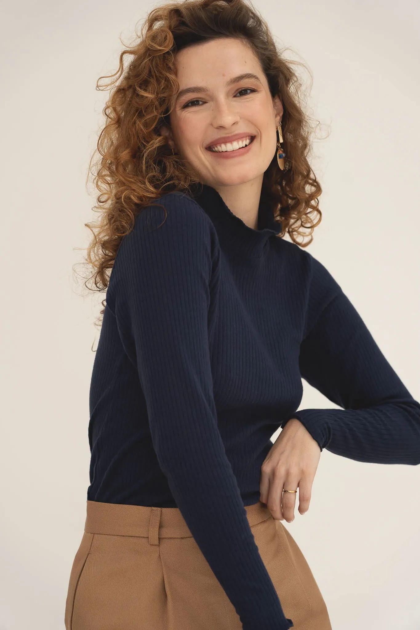 Ava Navy Turtleneck