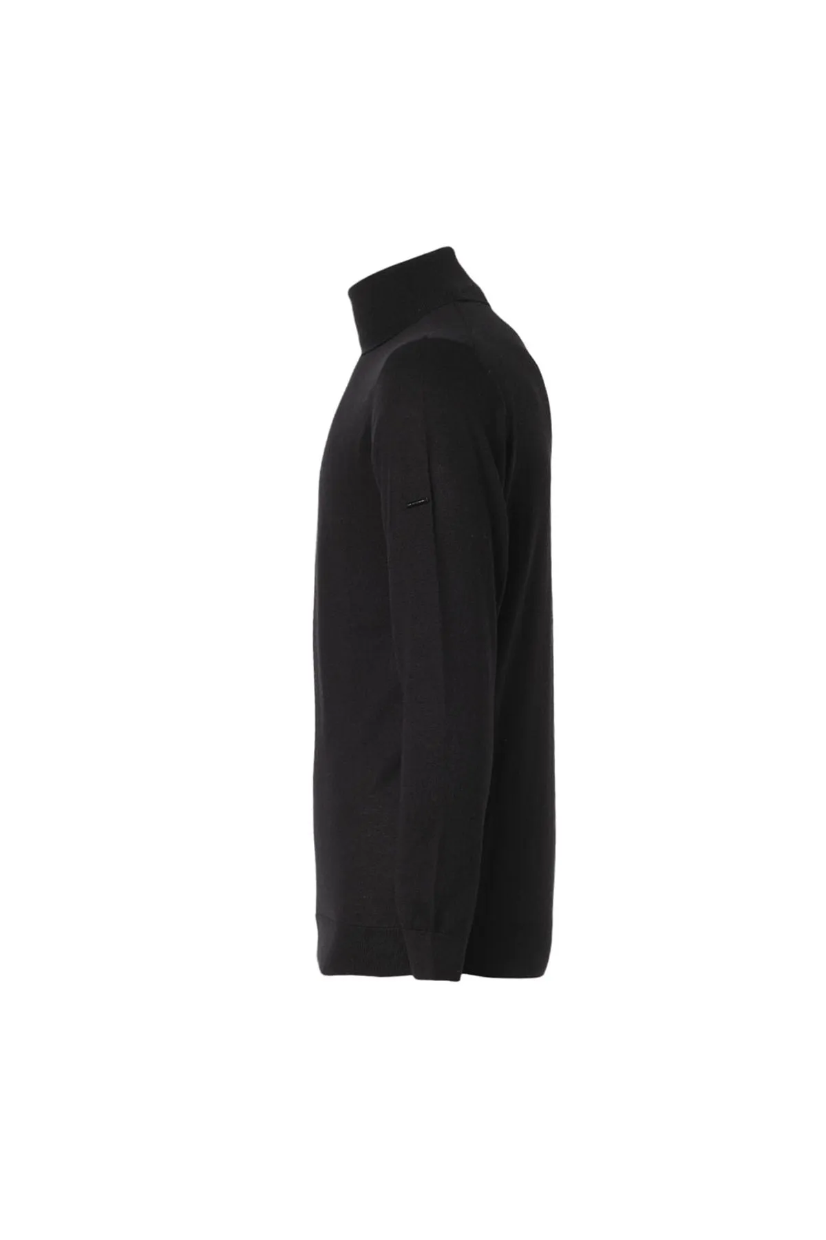 Black Silk and Cashmere Utku Fisherman Men's Knitwear