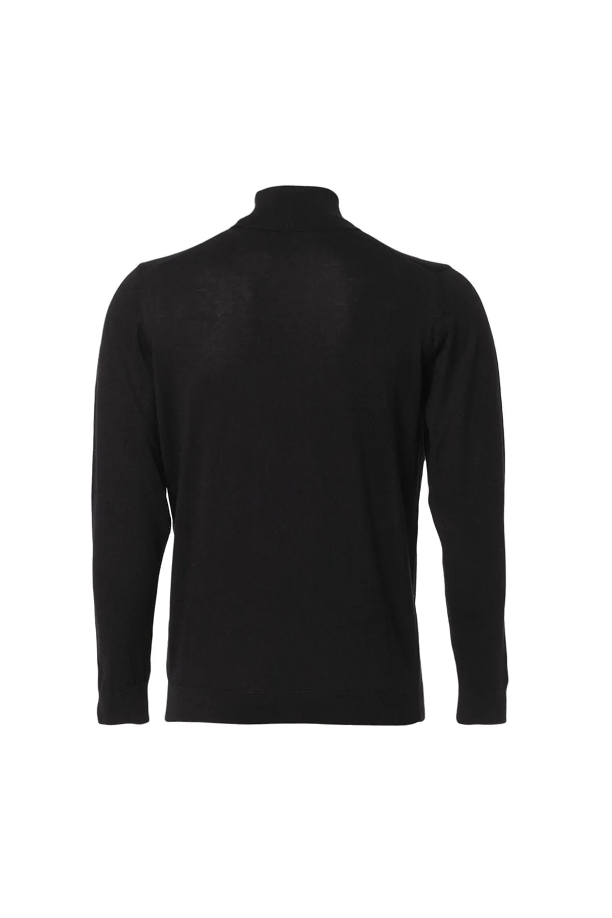 Black Silk and Cashmere Utku Fisherman Men's Knitwear