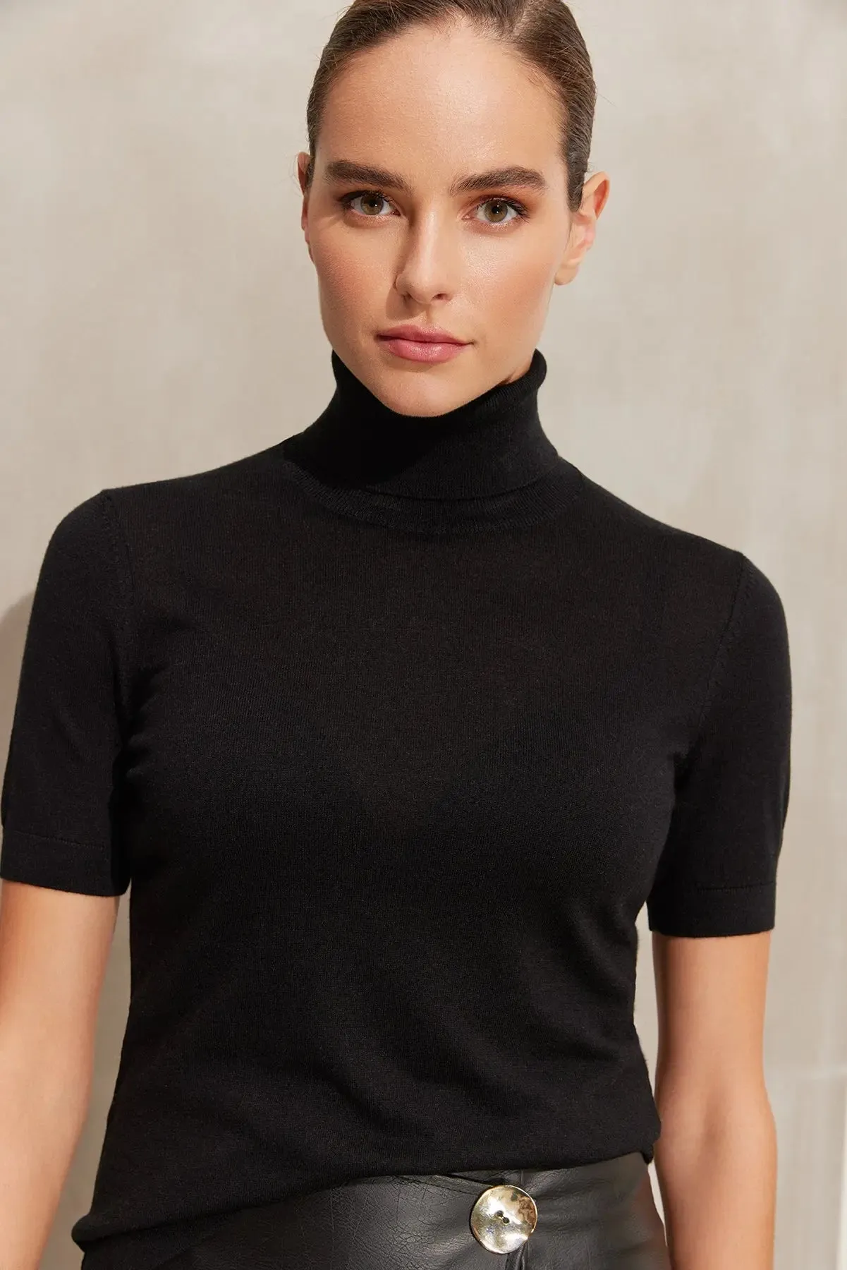 Black Silk and Pure Cashmere Aleyna Women's Knitwear