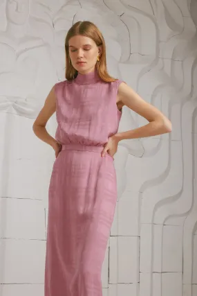 BLANCA lavender pink turtleneck midi dress