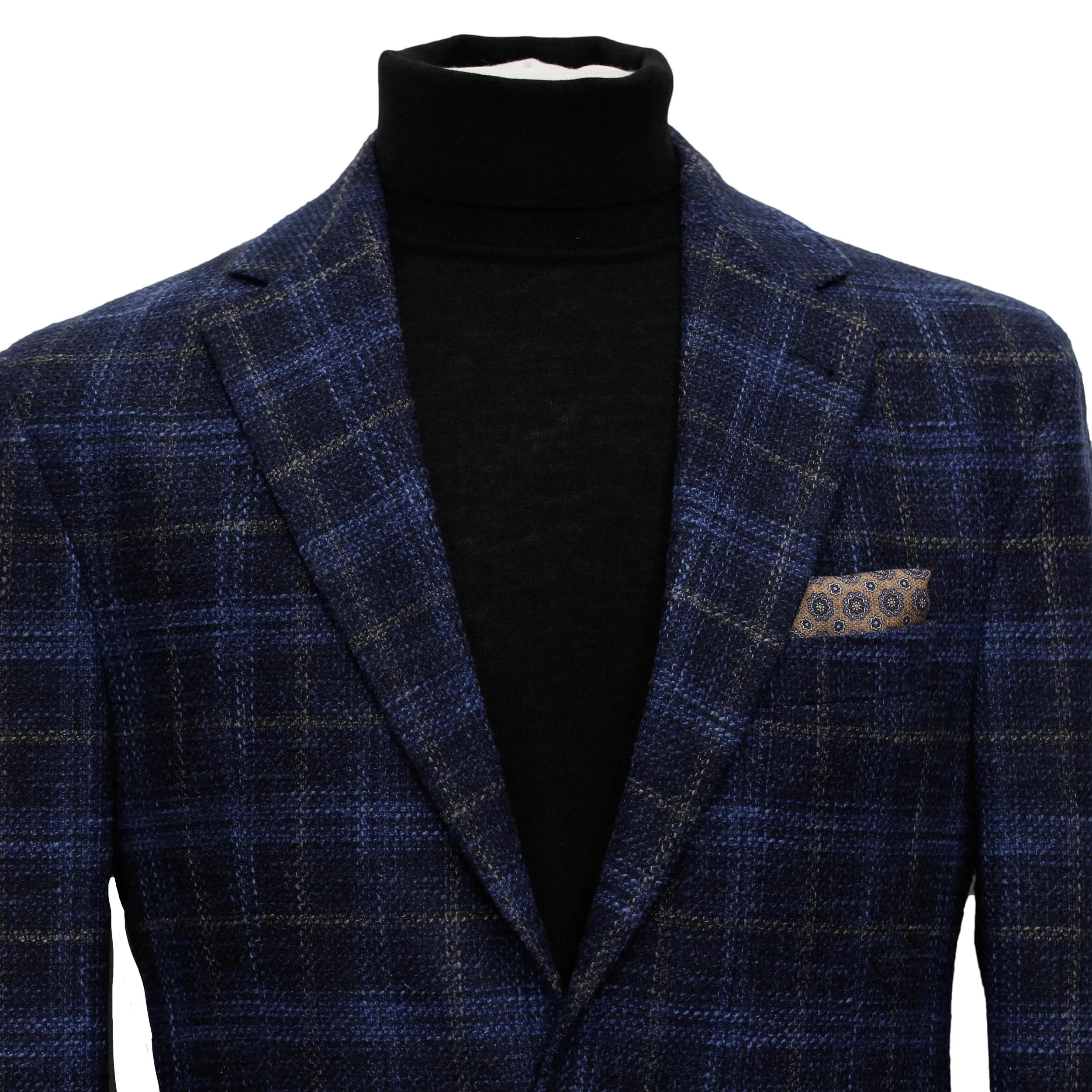 Blue with Yellow Plaid Midland Contemporary Fit Sport Jacket - Jack Victor