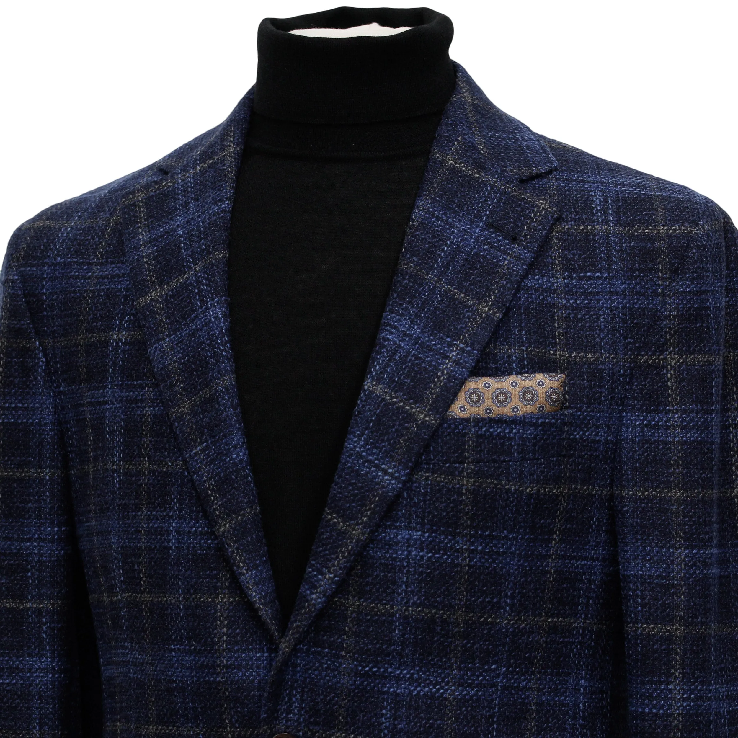Blue with Yellow Plaid Midland Contemporary Fit Sport Jacket - Jack Victor