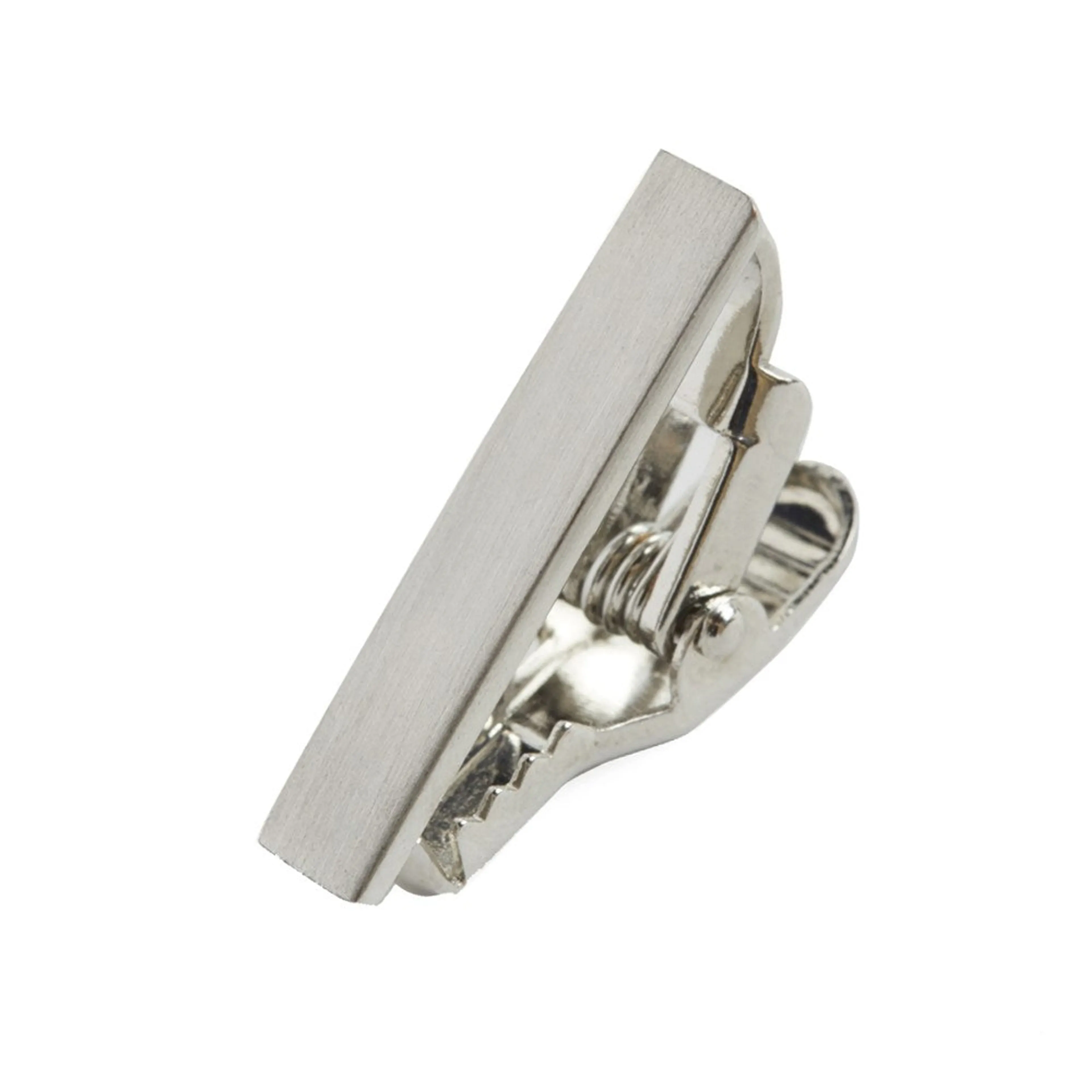 Brushed Silver 1" Tie Clip