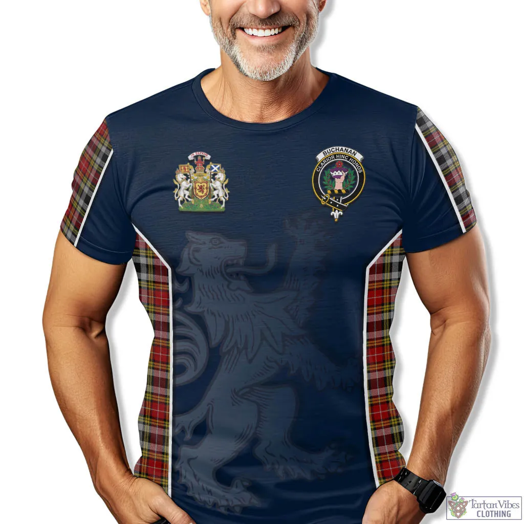 Buchanan Old Dress Tartan T-Shirt with Family Crest and Lion Rampant Vibes Sport Style