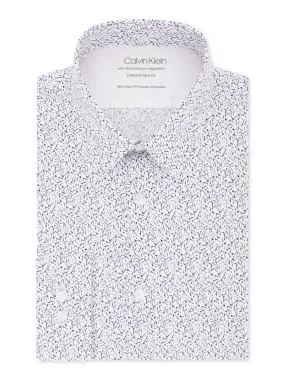 Calvin Klein Men's Patterned Dress Shirt Slim Blue Size 32-33