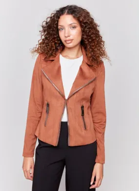 Charlie B - Vintage Suede Moto Jacket - Terracotta