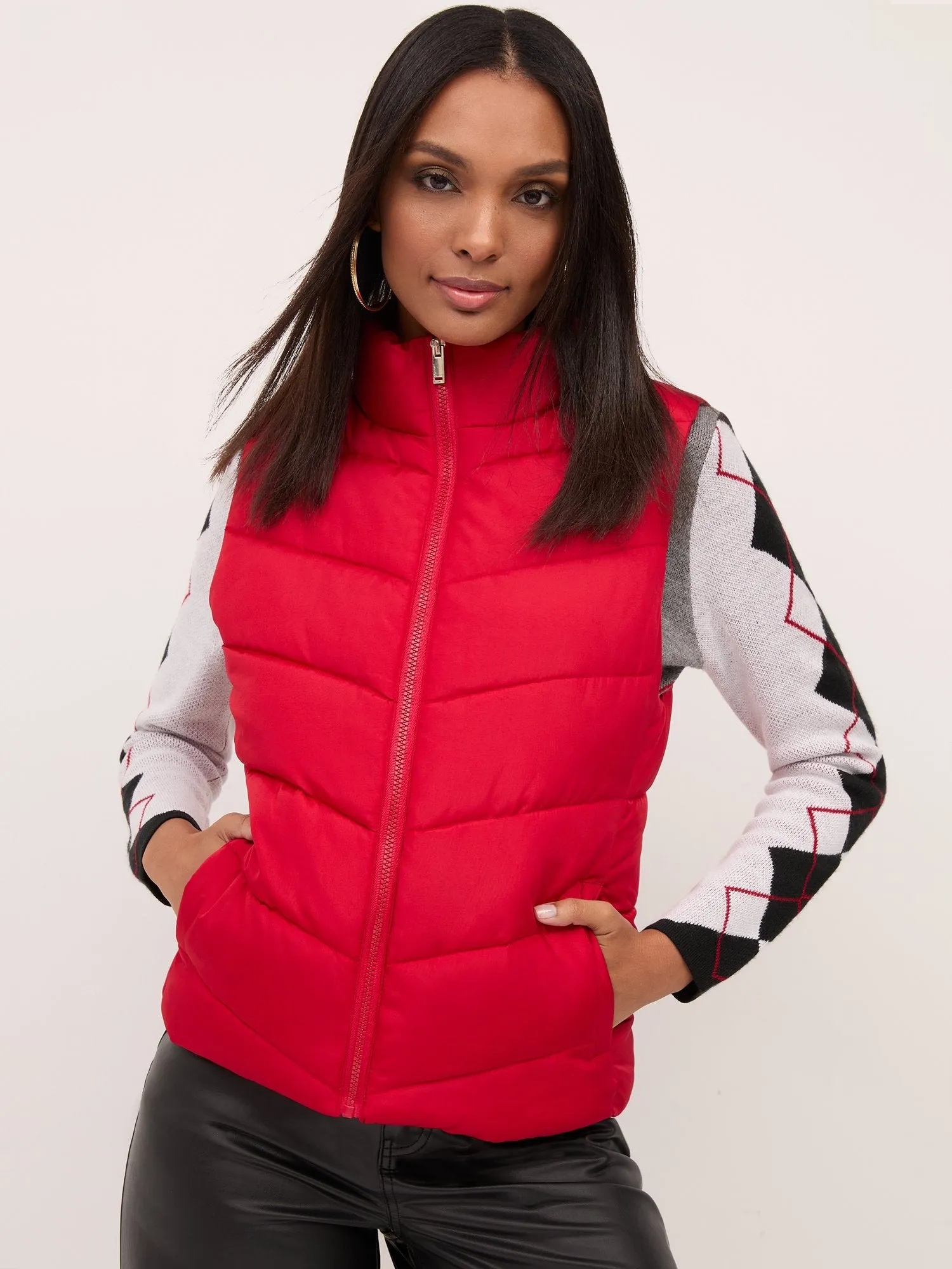 Chevron Puffer Vest