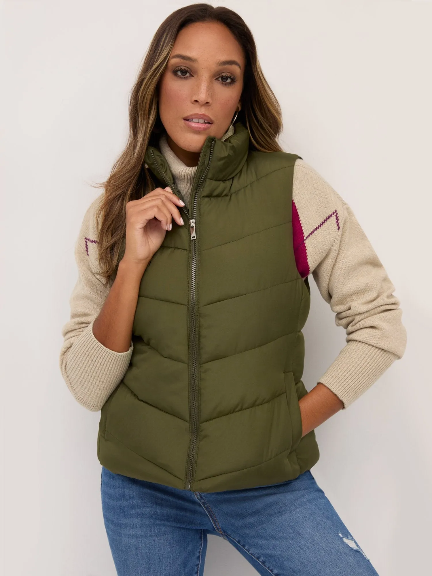 Chevron Puffer Vest