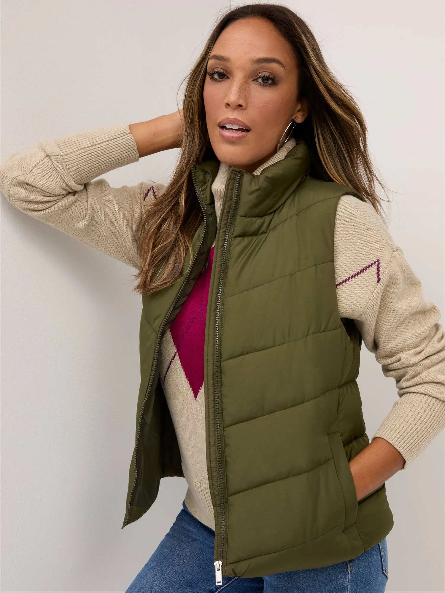 Chevron Puffer Vest
