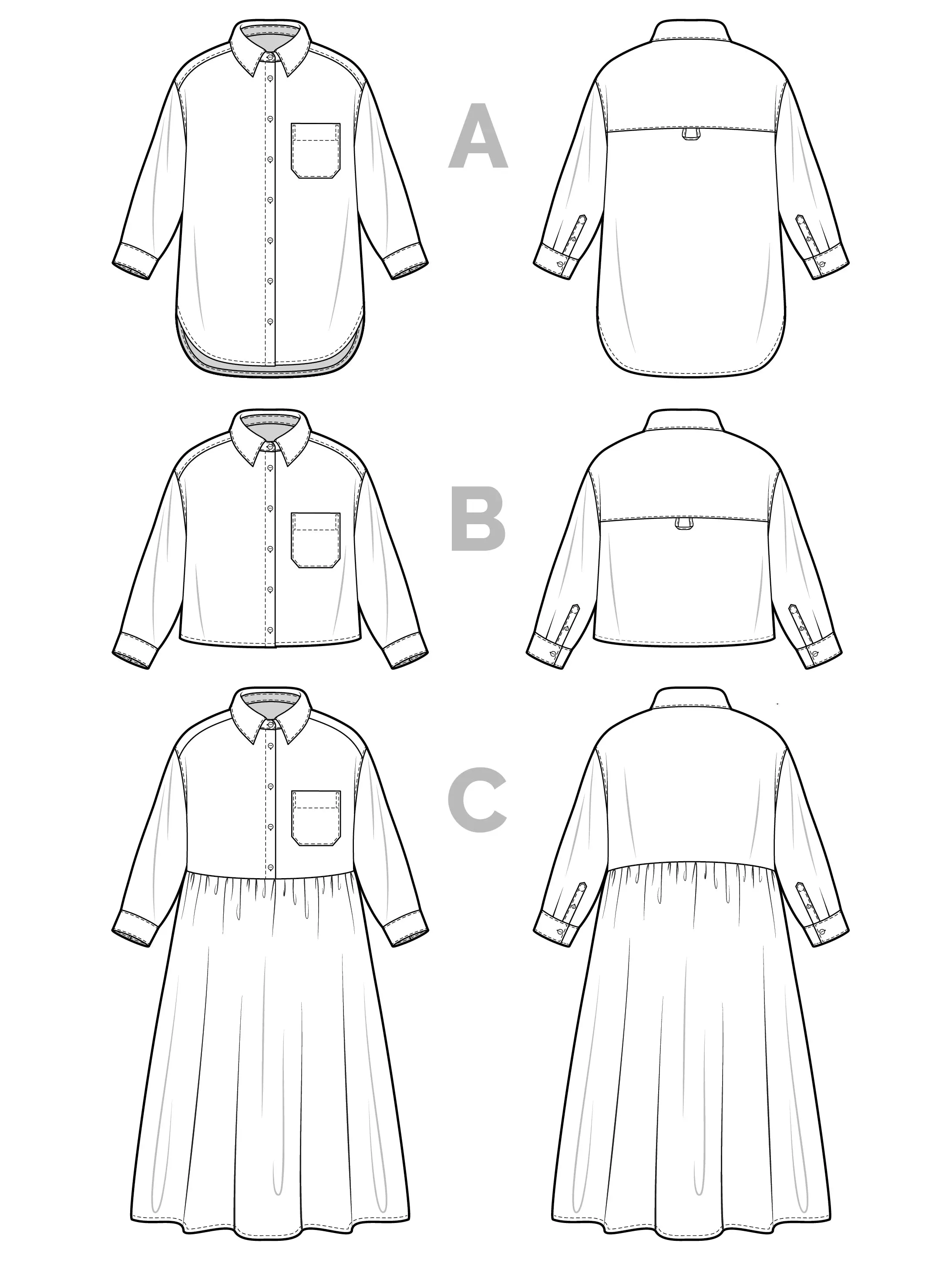 Closet Core Patterns, Jenna Shirt   Shirtdress Pattern