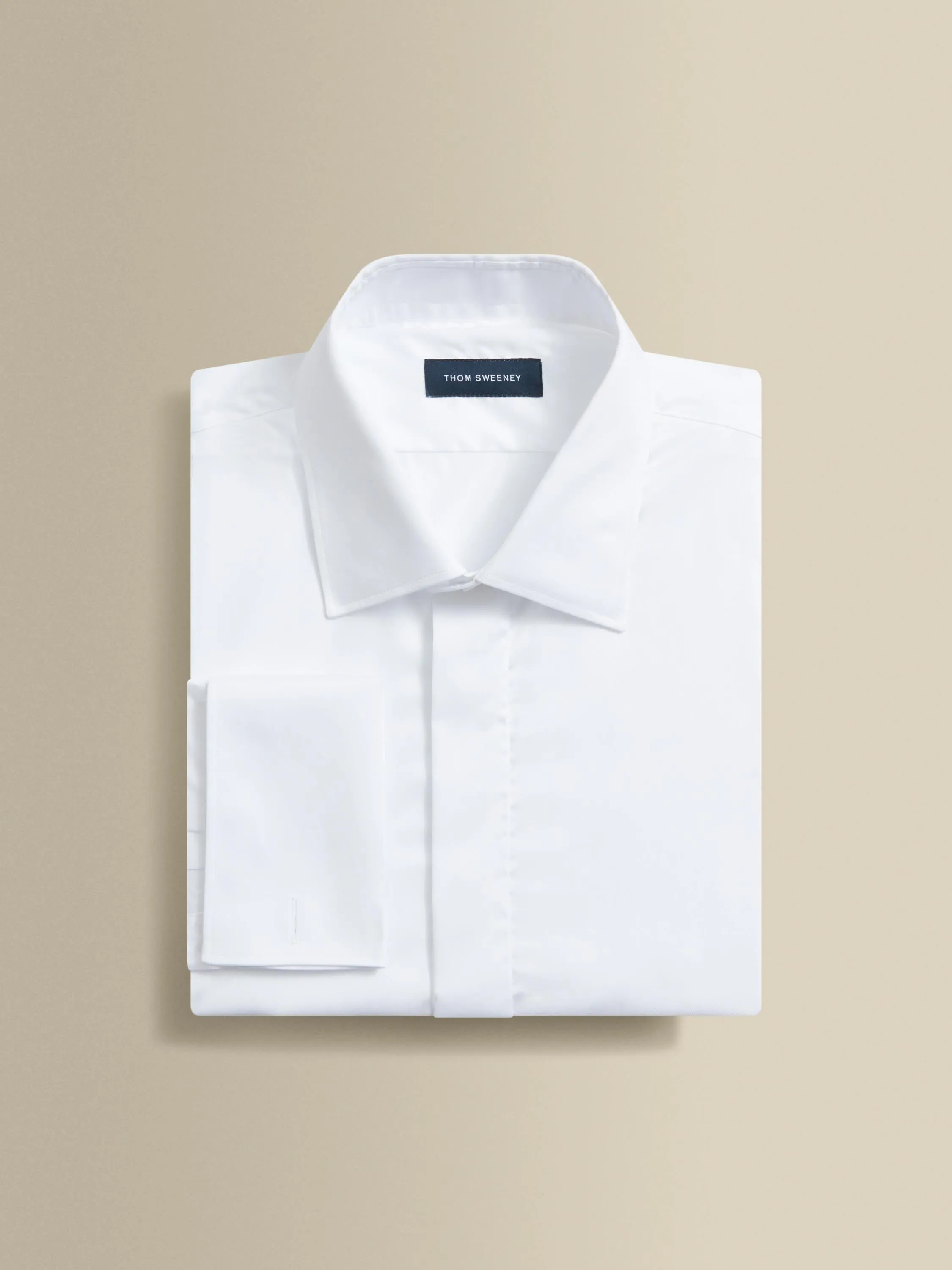 Cotton Stretch Fly Front Dress Shirt