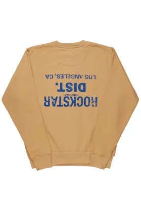 Dist. Town Beige/Blue Graphic Crewneck