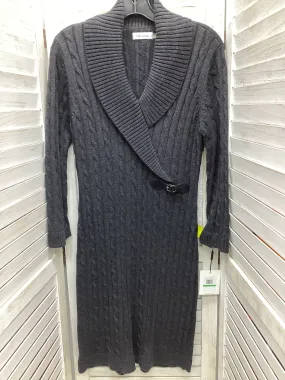 Dress Sweater By Calvin Klein In Grey, Size: L