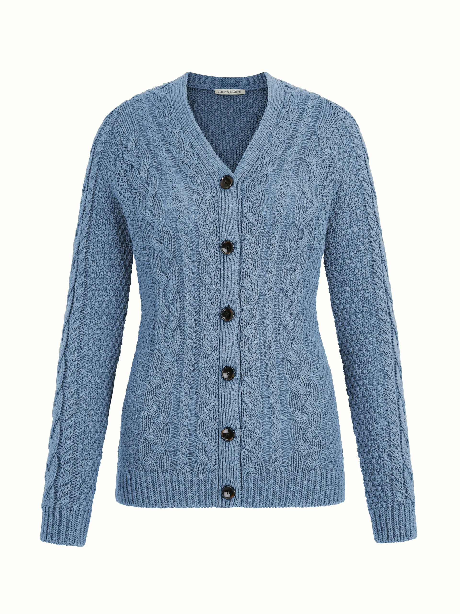Elmer knit cardigan in smoke blue