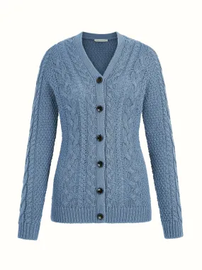 Elmer knit cardigan in smoke blue