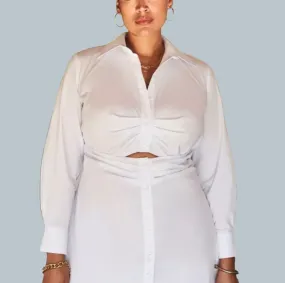 Eloquii Oversized Shirt Dress with Open Front