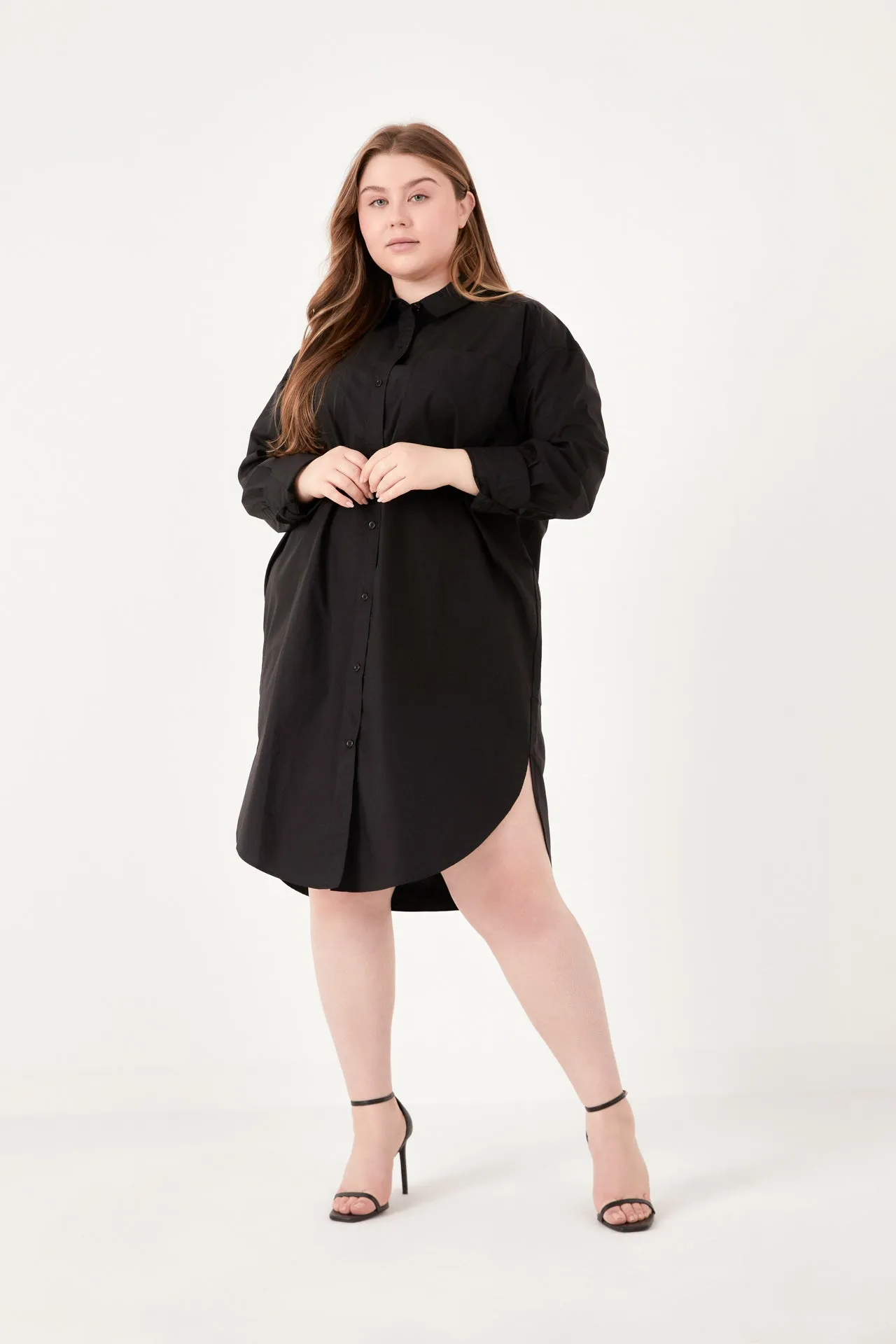 English Factory - Plus Size Classic Collared Dress Shirt