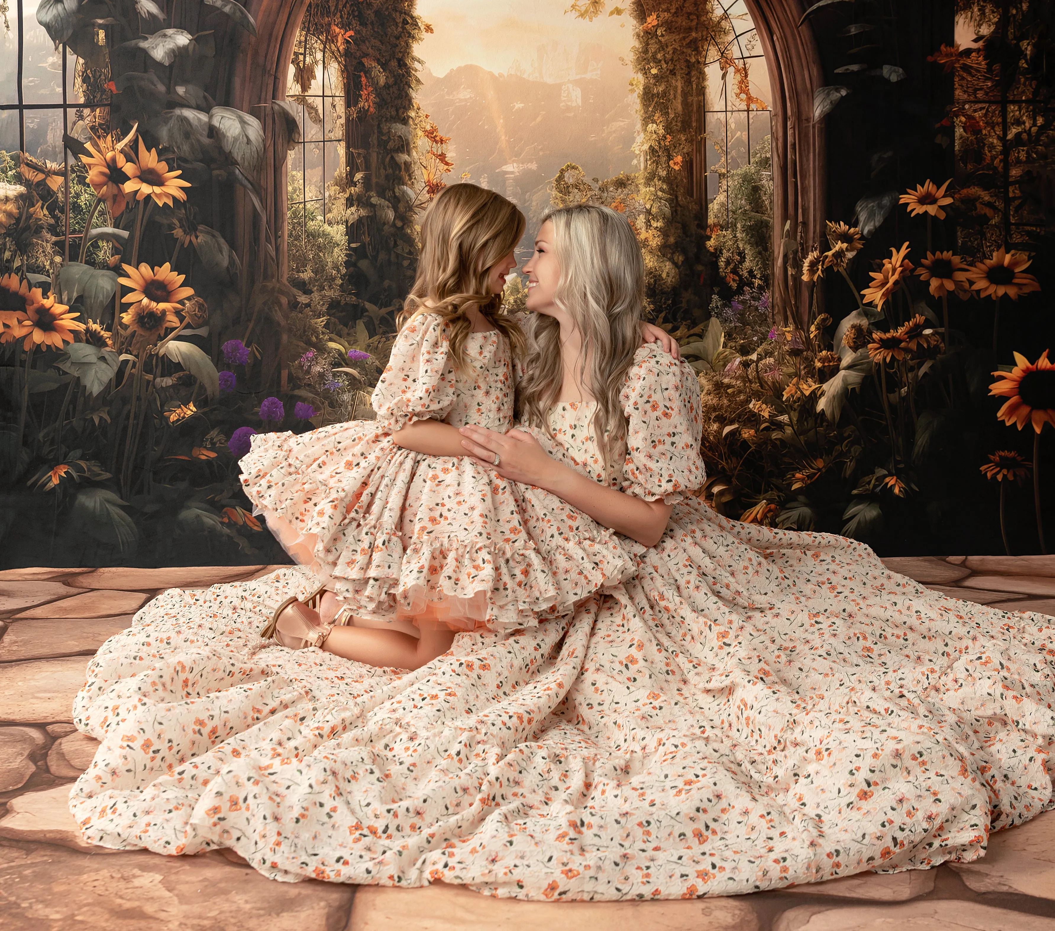 Floral Revival  Ivory/Peach (6-7 year)