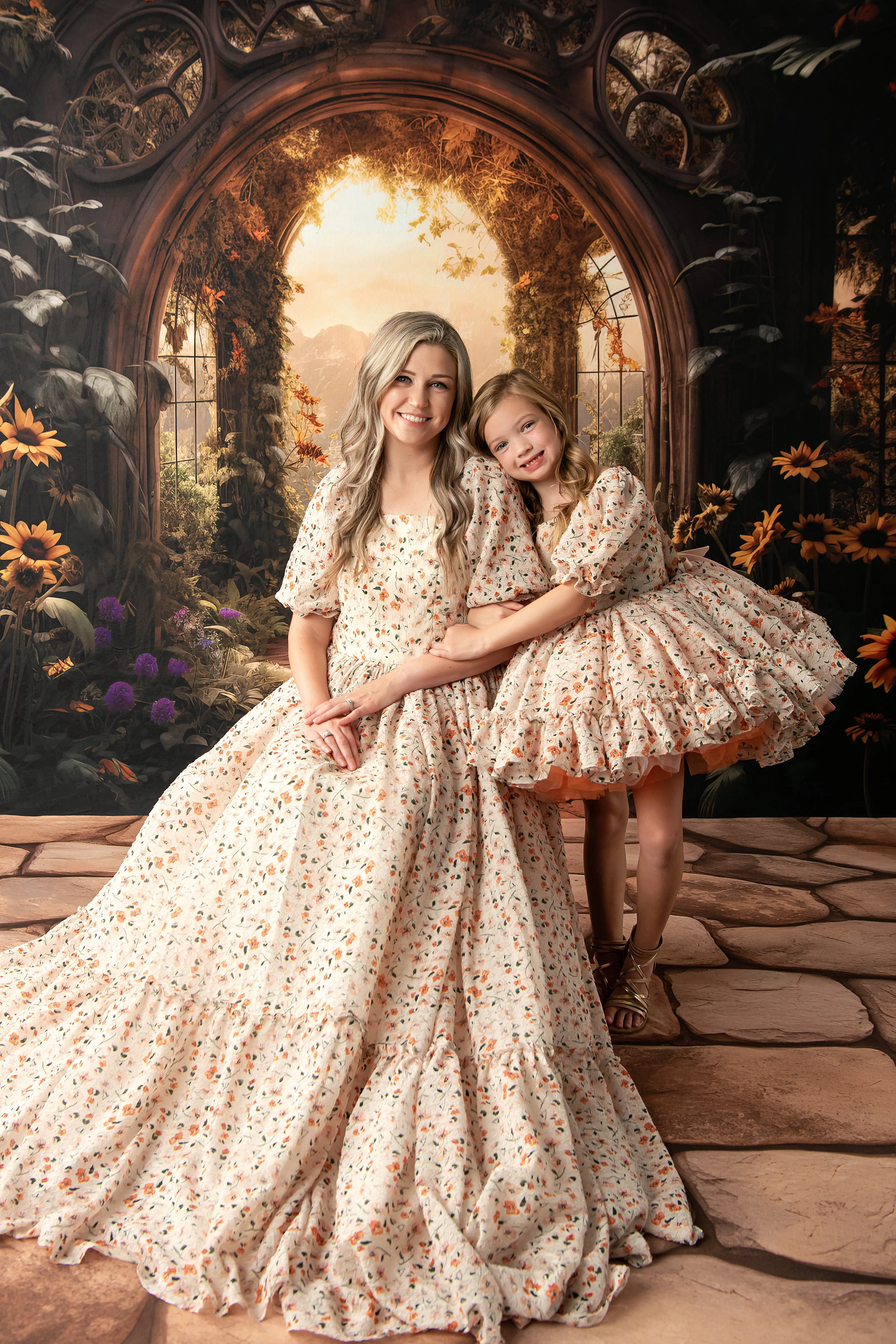 Floral Revival  Ivory/Peach (6-7 year)