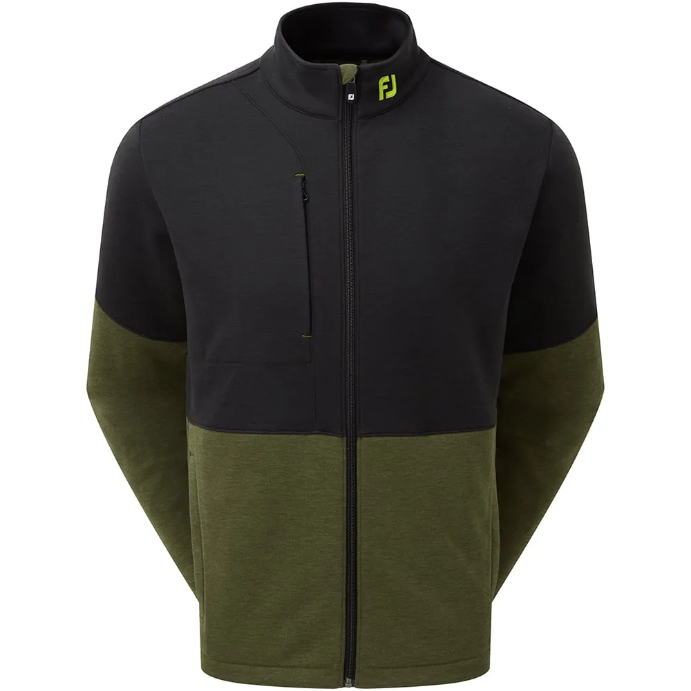 FootJoy Colour Block Full Zip Chillout Pullover - Black/Olive