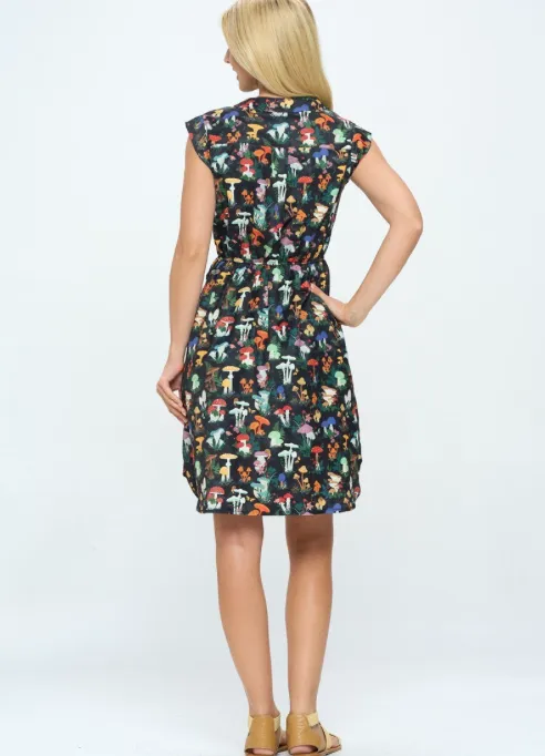 Garden of Mushrooms Shirt Dress
