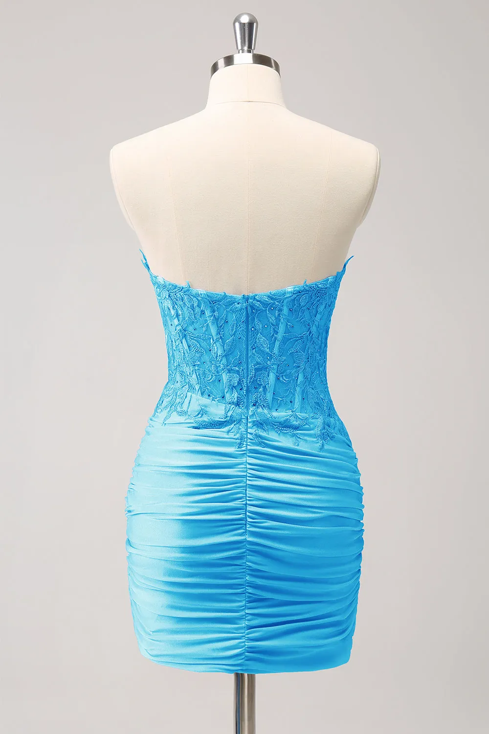 Glitter Lilac Tight Sweetheart Corset Short Pleated Homecoming Dress with Beading