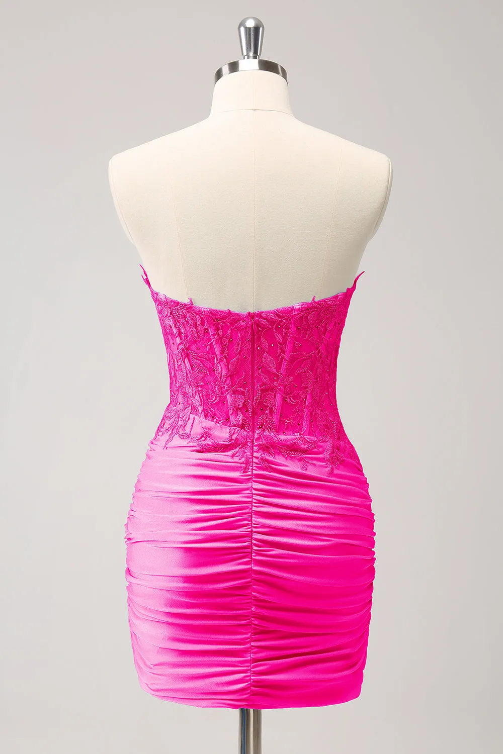Glitter Lilac Tight Sweetheart Corset Short Pleated Homecoming Dress with Beading
