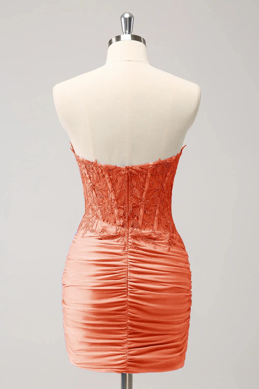 Glitter Lilac Tight Sweetheart Corset Short Pleated Homecoming Dress with Beading