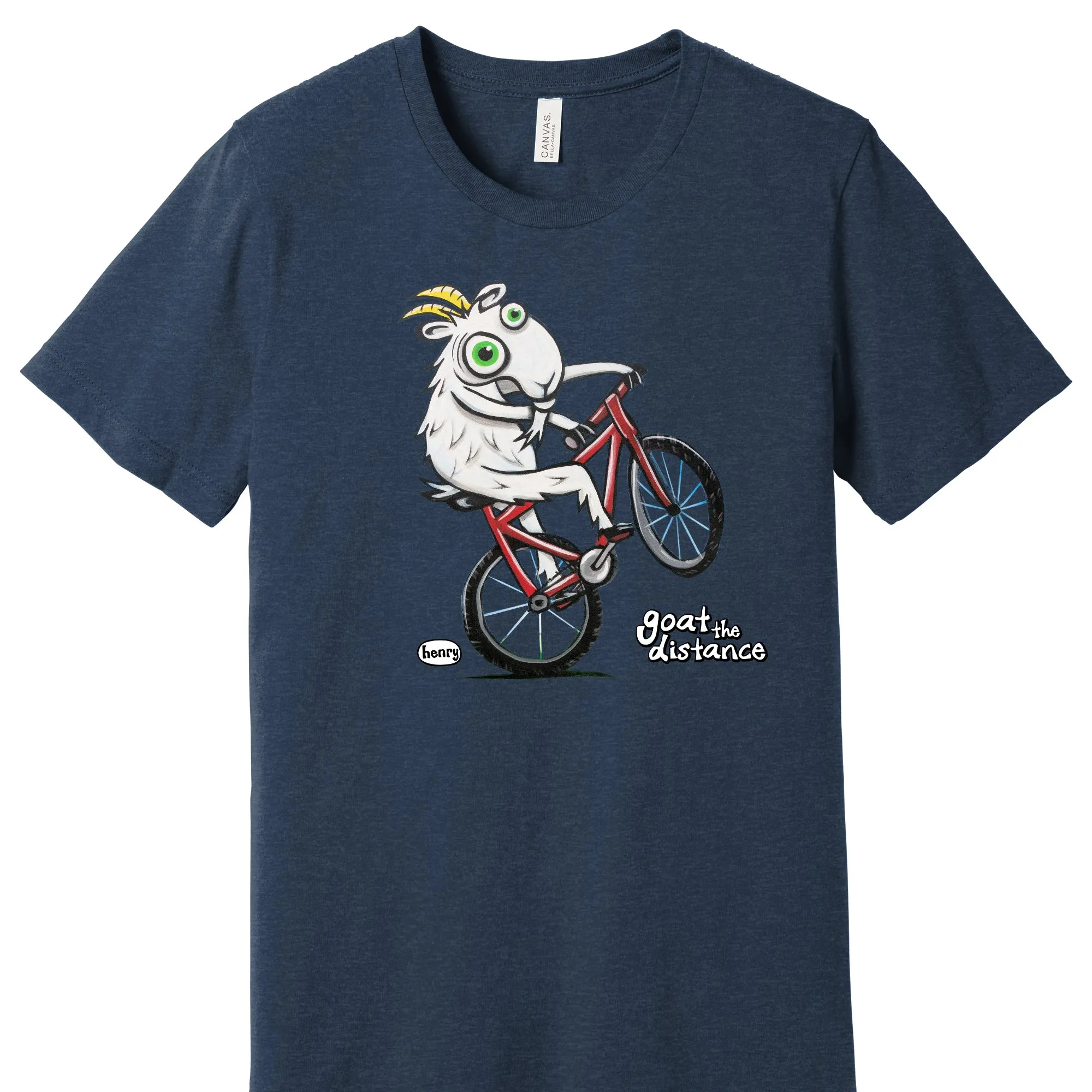Goat the Distance Biker Unisex T-Shirt | Wearable Art by Seattle Mural Artist Ryan "Henry" Ward