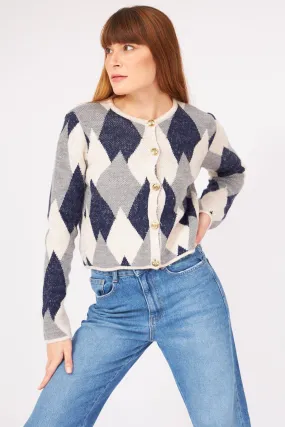 Gold Button Detailed Knitwear Cardigan