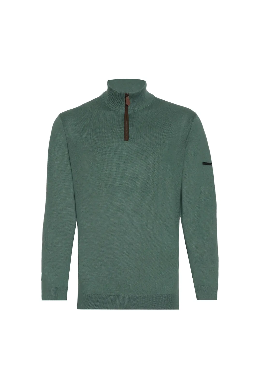 Green Silk Cashmere Utku Half Turtleneck Long Sleeve Men's Knitwear