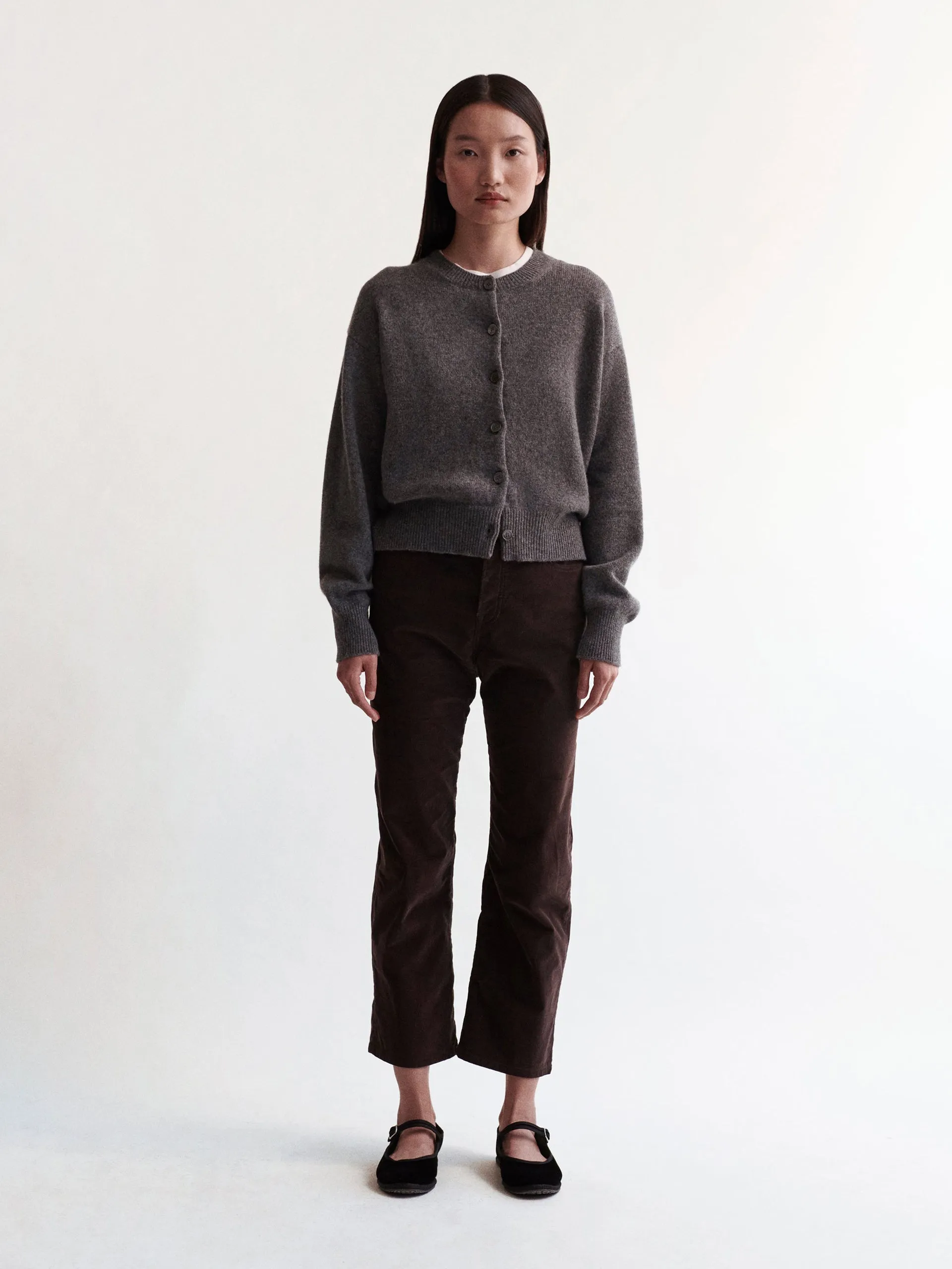 Grey Ada geelong crewneck cardigan