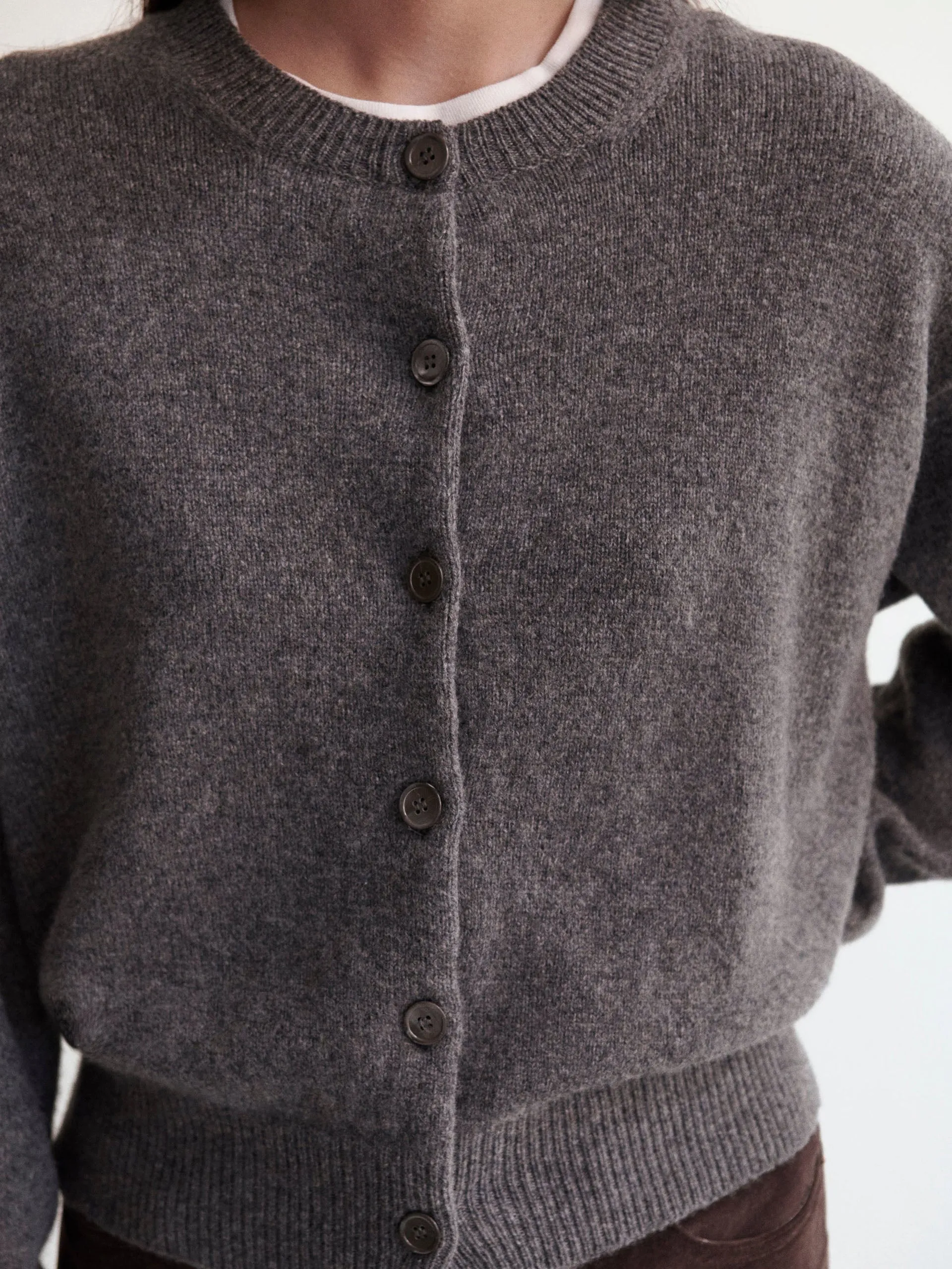 Grey Ada geelong crewneck cardigan