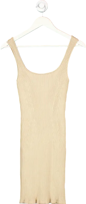 H&M Beige Ribbed Knit Dress UK M
