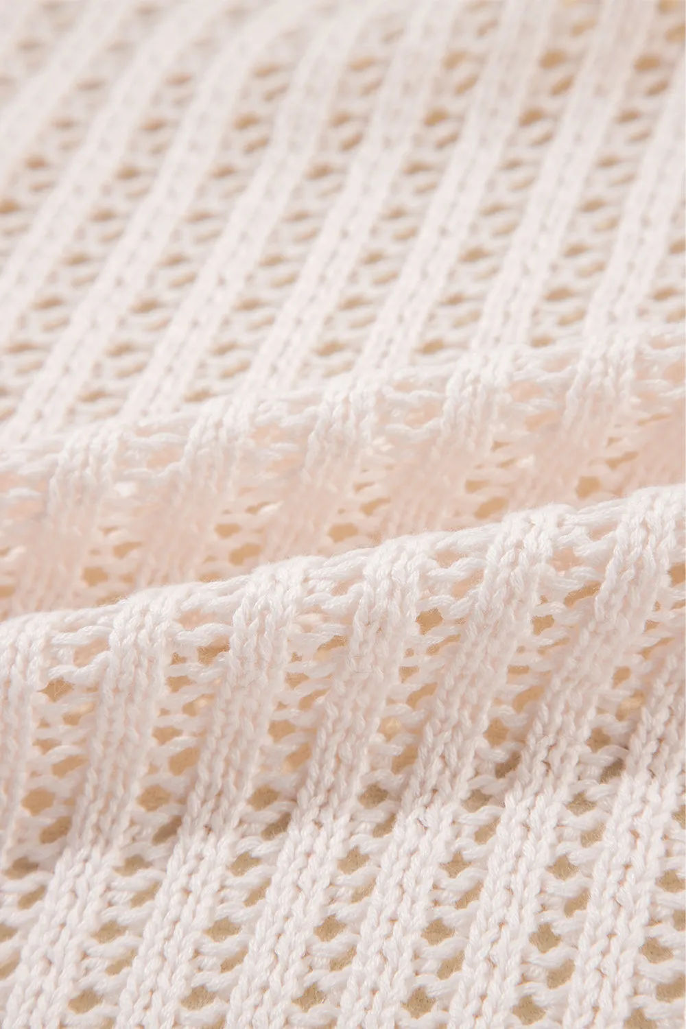 Hollowed Crochet Open Front Cardigan