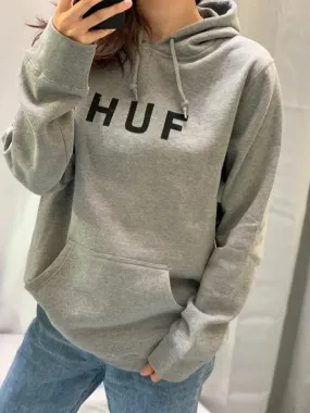 Huf Essentials Original Logo Pullover Hoodie Grey Heather PF00099