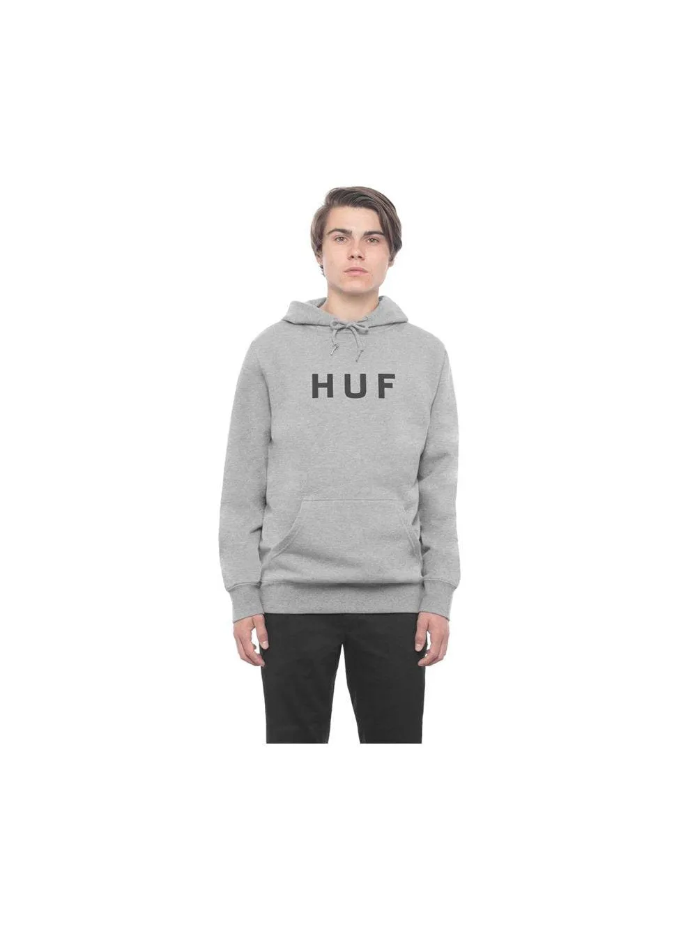 Huf Essentials Original Logo Pullover Hoodie Grey Heather PF00099