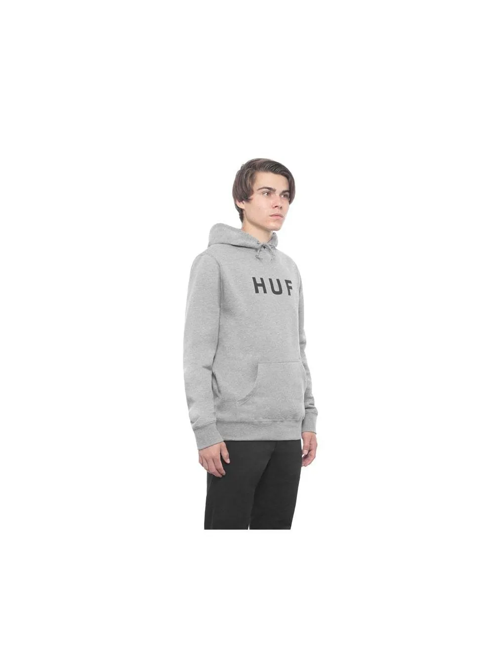 Huf Essentials Original Logo Pullover Hoodie Grey Heather PF00099
