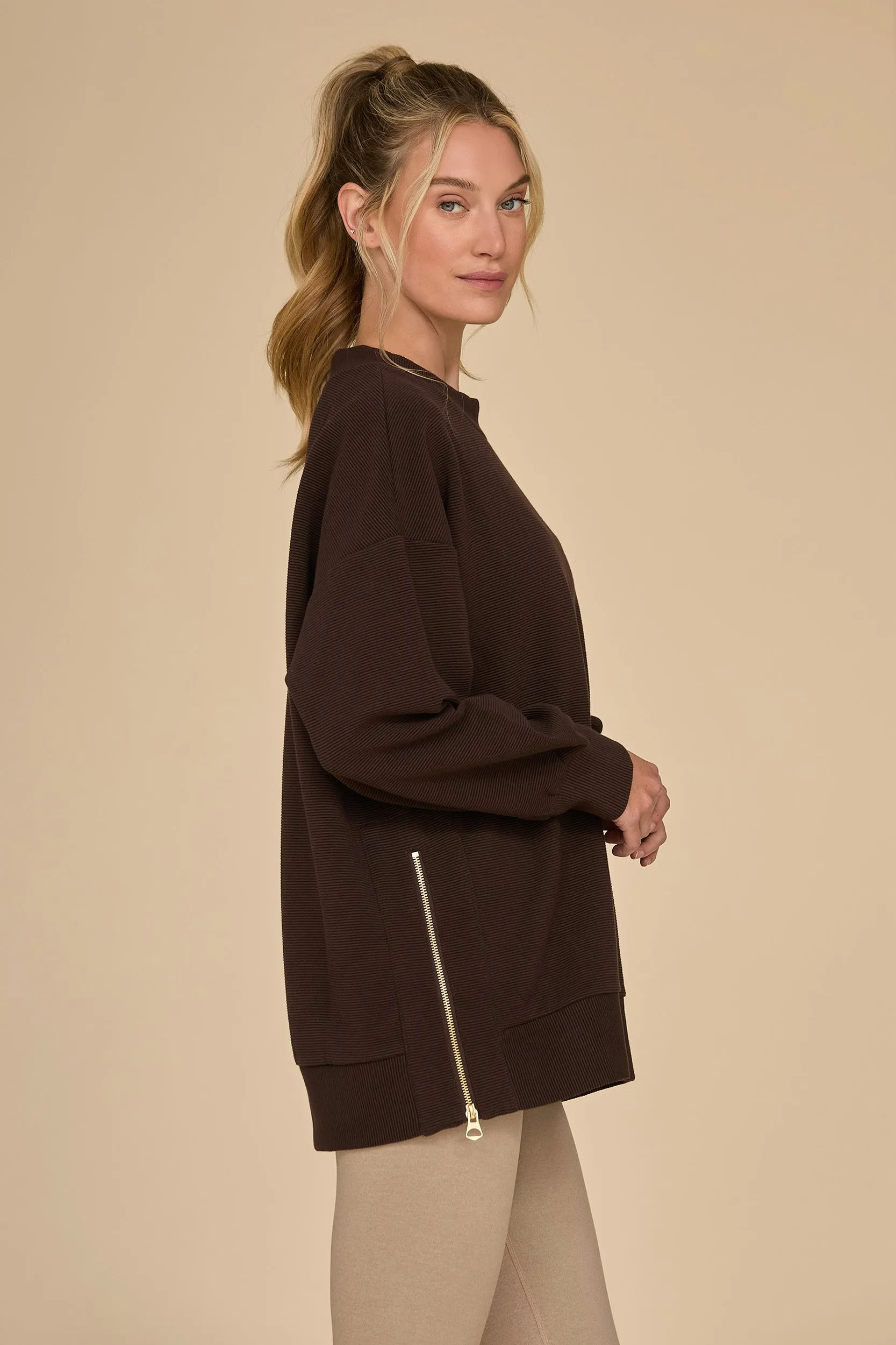 Isabel Ribbed Pullover - Espresso
