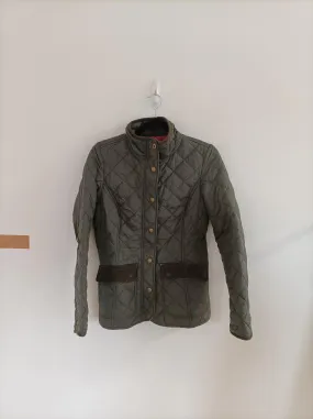 Khaki Quilted Jacket, Joules, Size 6 (Polyamide, Cotton)